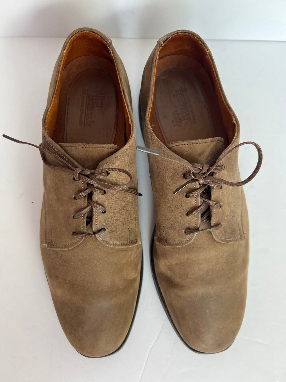 Allen Edmonds Corporate Casuals Brown Suede Plain Toe Derby Shoes 9.5 D